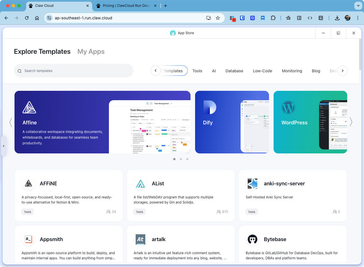 Clad Cloud Run App Store
